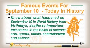 Famous Events For September 10