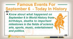 Famous Events For September 6