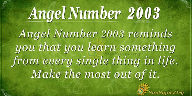 Angel Number 2003