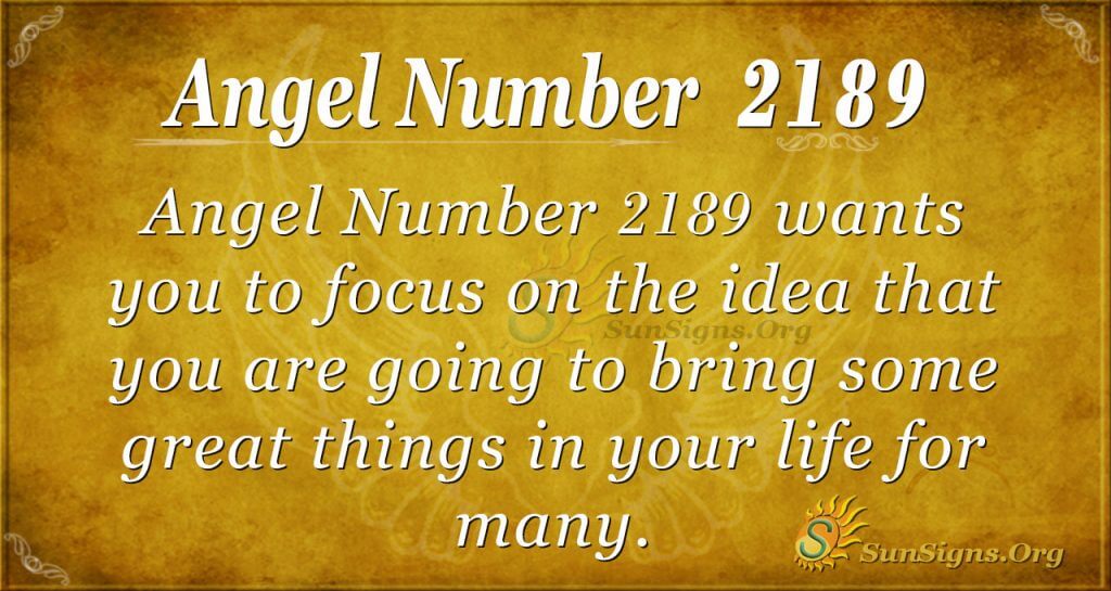 Angel Number 2189