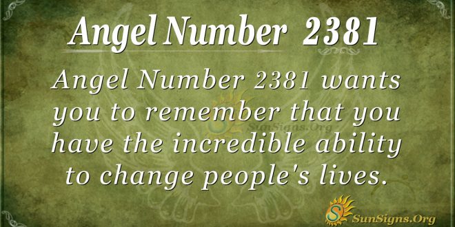 Angel number 2381