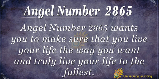 Angel Number 2865