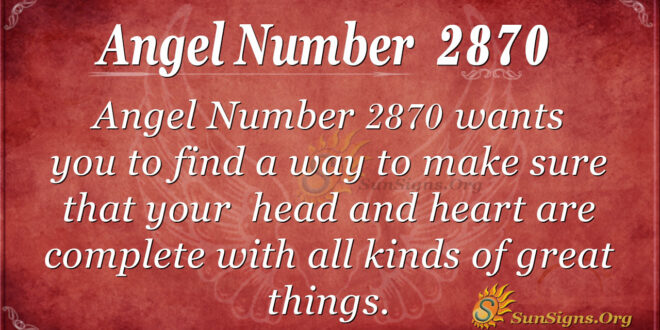 Angel Number 2870