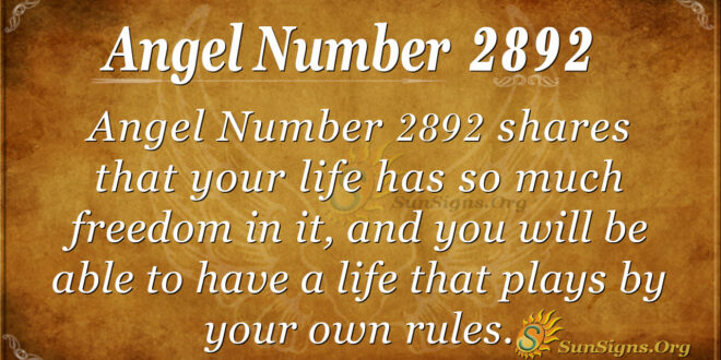 Angel Number 2892