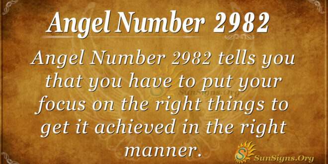 Angel Number 2982