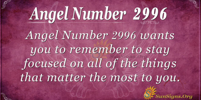 Angel Number 2996