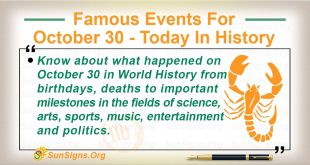 Famous Events For October 30
