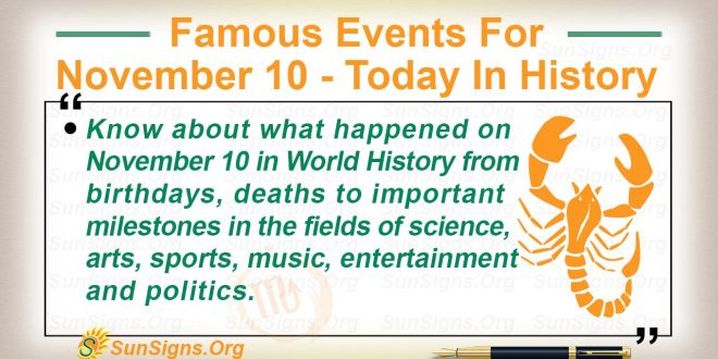 Famous Events For November 10