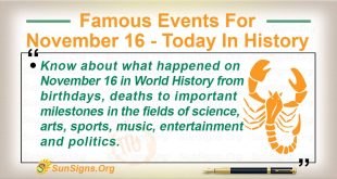 Famous Events For November 16