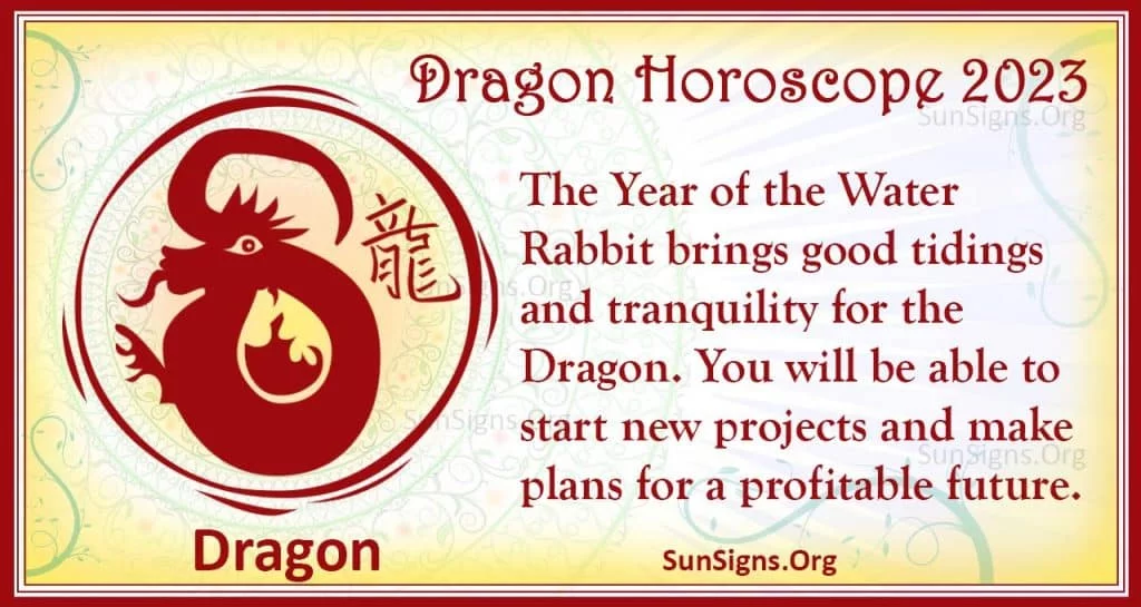 dragon Chinese horoscope 2023