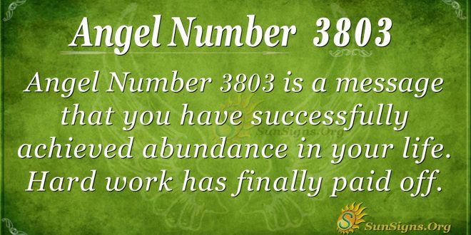 Angel number 3803