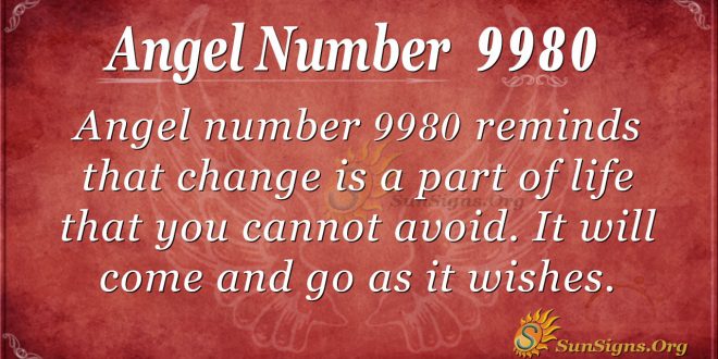 Angel number 9980
