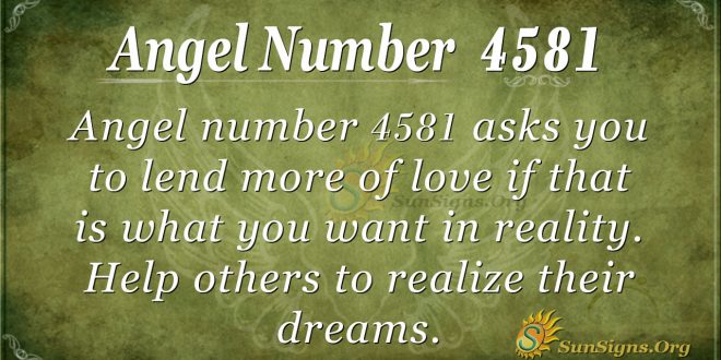 Angel number 4581