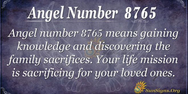 Angel number 8765
