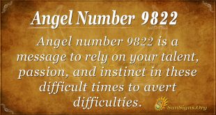 Angel number 9822