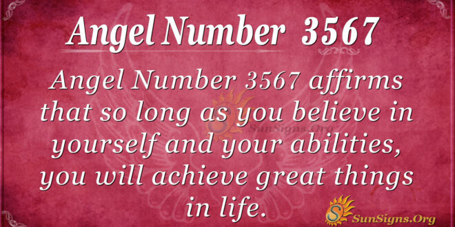 Angel number 3567