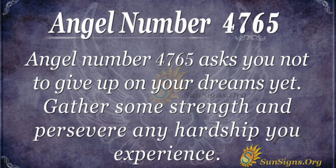Angel number 4765