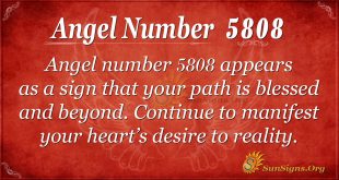 Angel number 5808