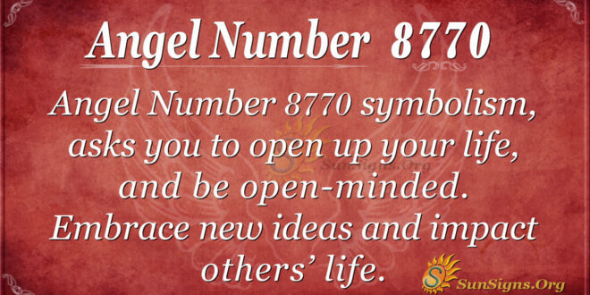 Angel number 8770