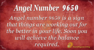 Angel number 9650