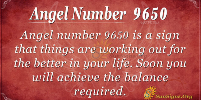 Angel number 9650