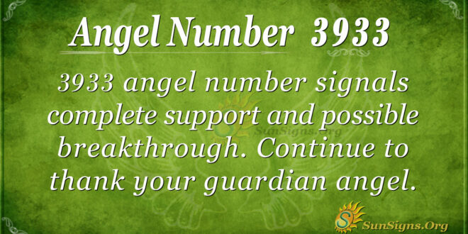 Angel Number 3933