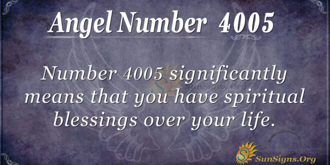 Angel number 4005