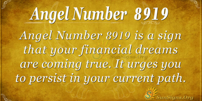 Angel number 8919