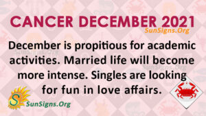 Cancer December 2021 Monthly Horoscope Predictions ...