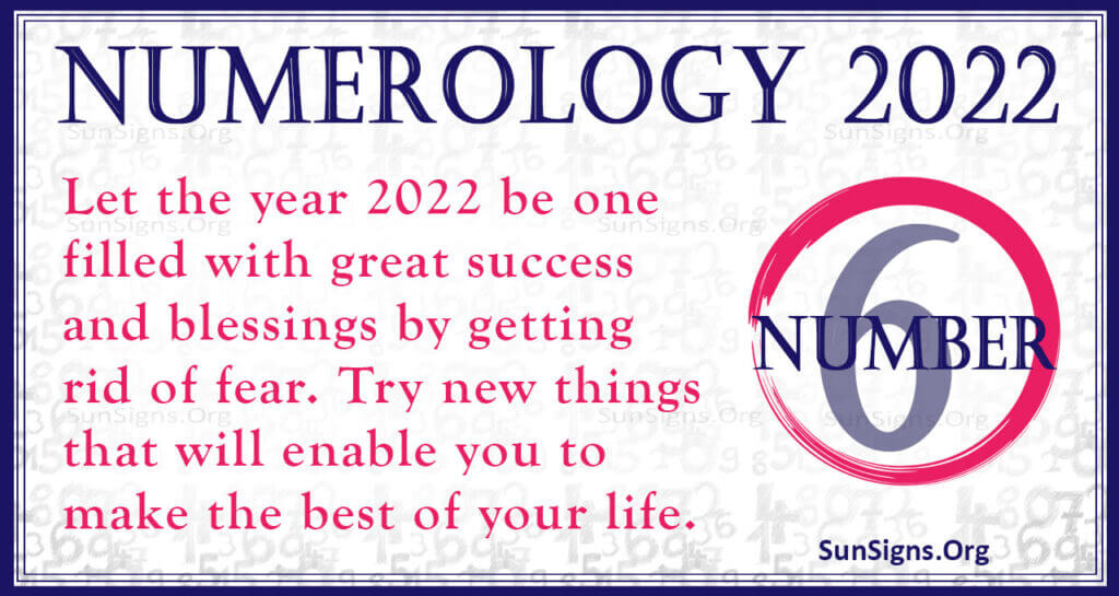 numerology number 6 2022