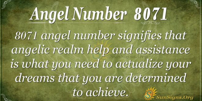 Angel Number 8071