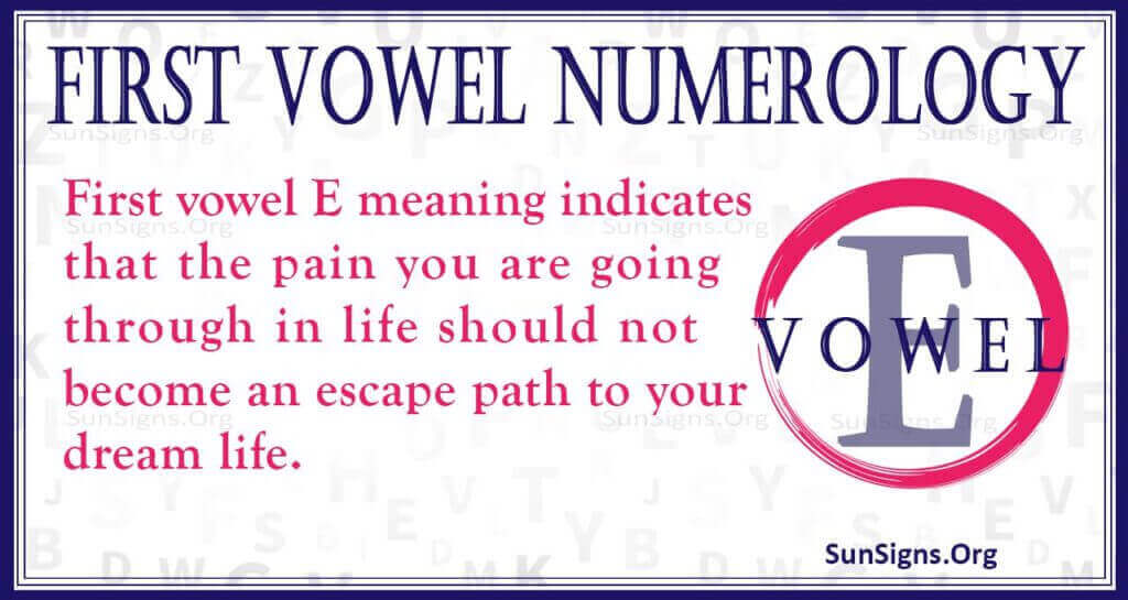 first vowel numerology e