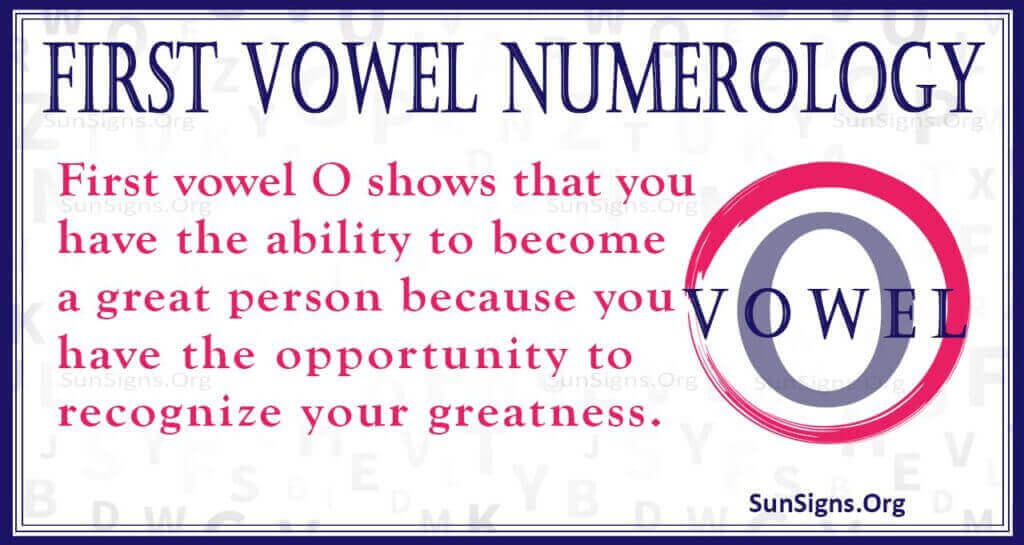 first vowel numerology o