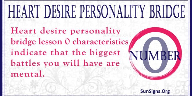 heart desire personality bridge number 0