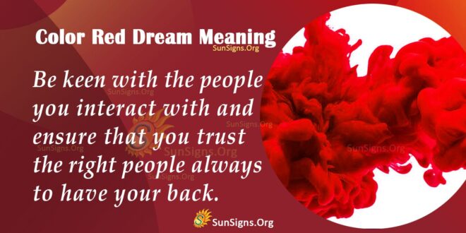 Color Red Dream Meaning