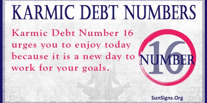 Karmic Debt Number 16