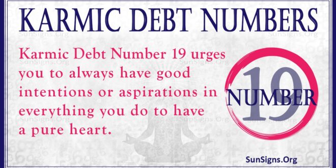 Karmic Debt Number 19