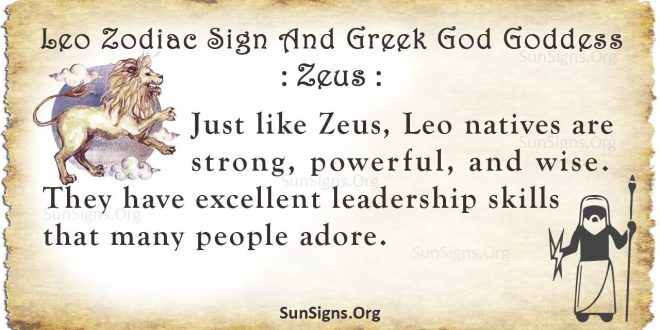 zeus leo zodiac sign