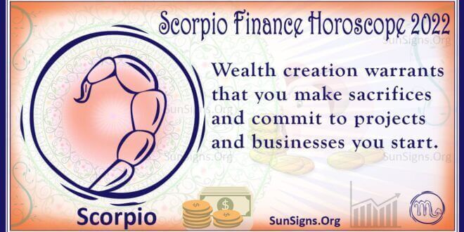 scorpio finance horoscope 2022