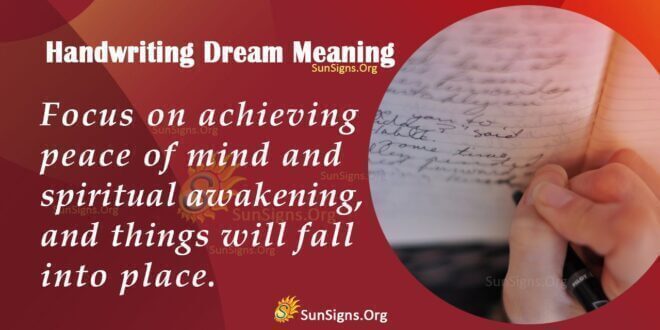 Handwriting Dream Meaning