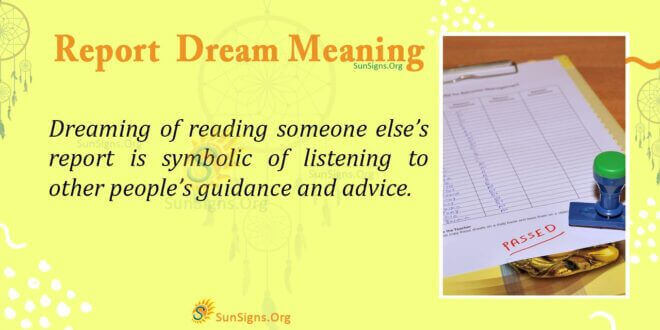 Report Dream Meaning