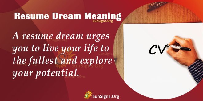 Resume Dream Meaning