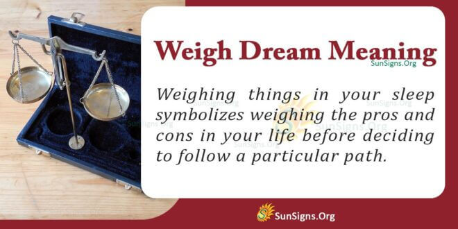 Weigh Dream Meaning
