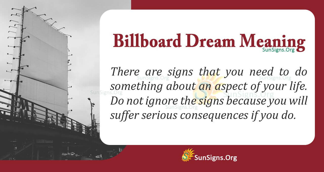 Seeing A Billboard In Your Dream Meaning, Interpretation And