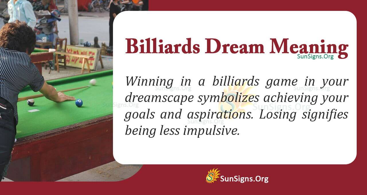 Billiards Dream Symbol Meaning, Interpretation And Symbolism