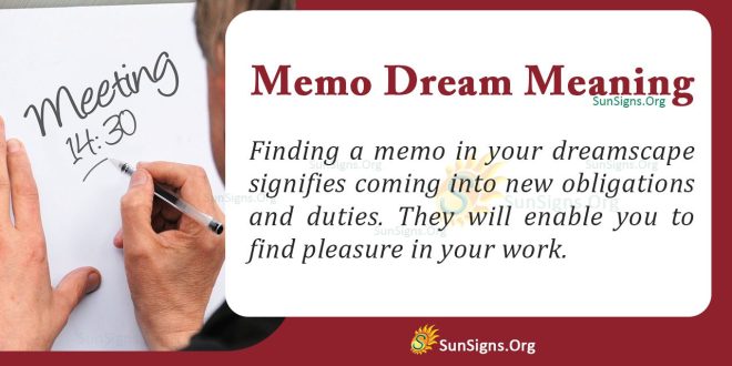 Memo Dream Meaning