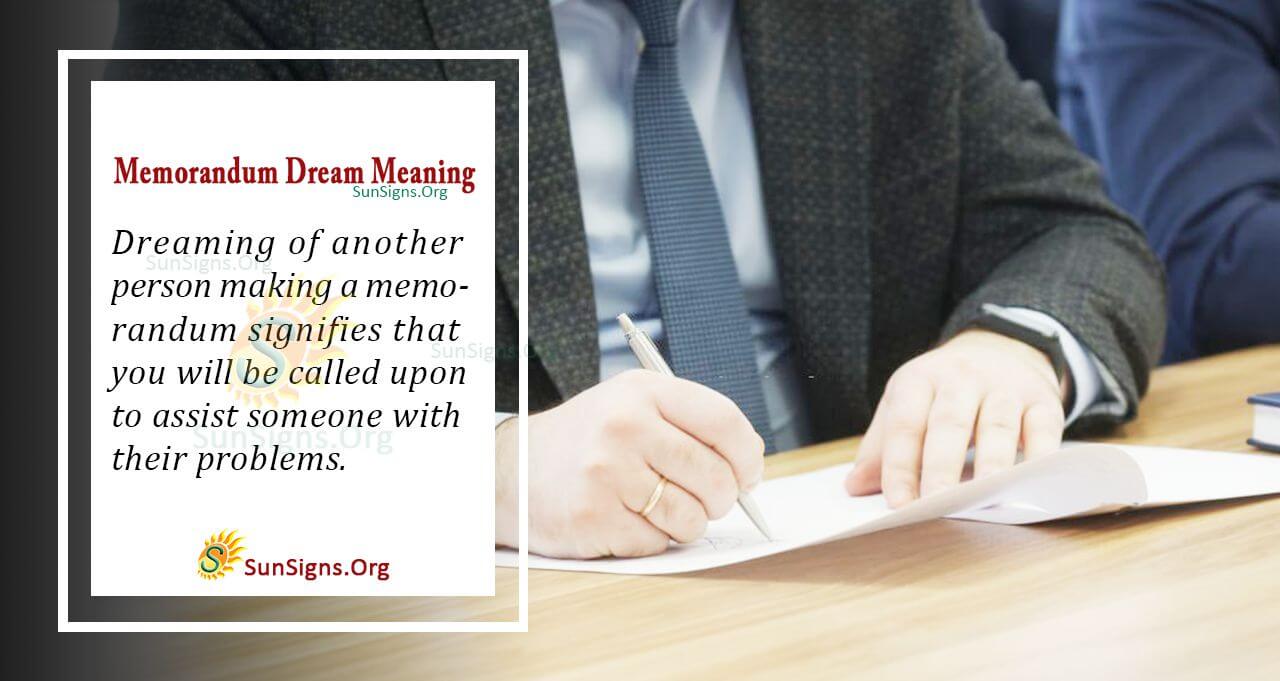 Meaning Of A Memorandum Dream Interpretation And Symbolism