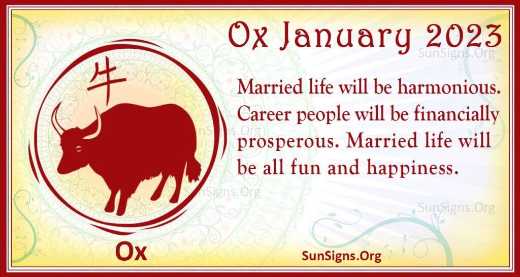 Ox Chinese Monthly Horoscope 2023