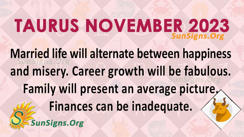 Taurus November Horoscope 2023