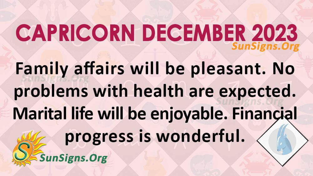 Capricorn December Horoscope 2023